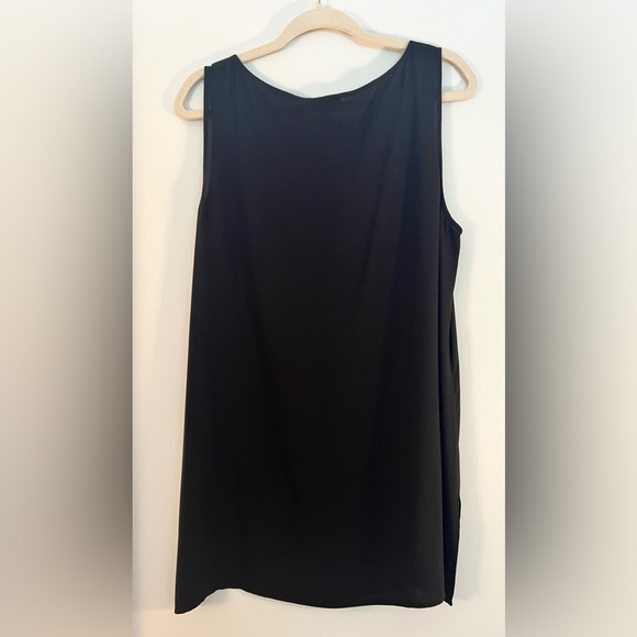 EILEEN FISHER Silk Georgette Crepe Ballet Neck Tank, Size L. 100% Silk - Picture 2 of 2